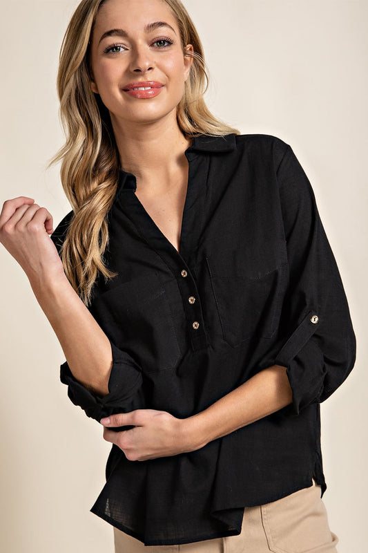 She's Fearless Button Down Blouse