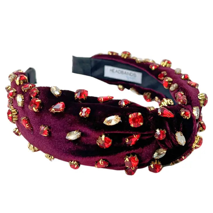 Knotty Headband Velvet Maroon