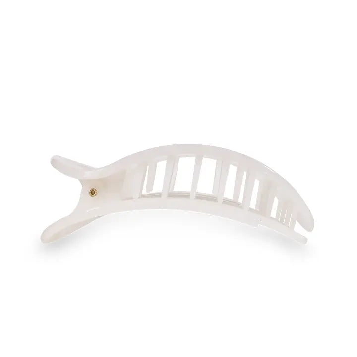 Coconut White Medium Flat Clip - Teleties