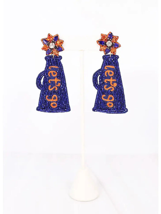 Let's Go! Earrings - Navy + Orange