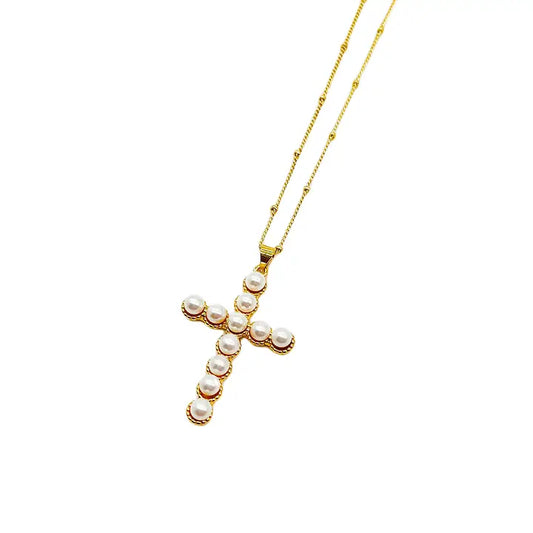 Pearl Cross Necklace