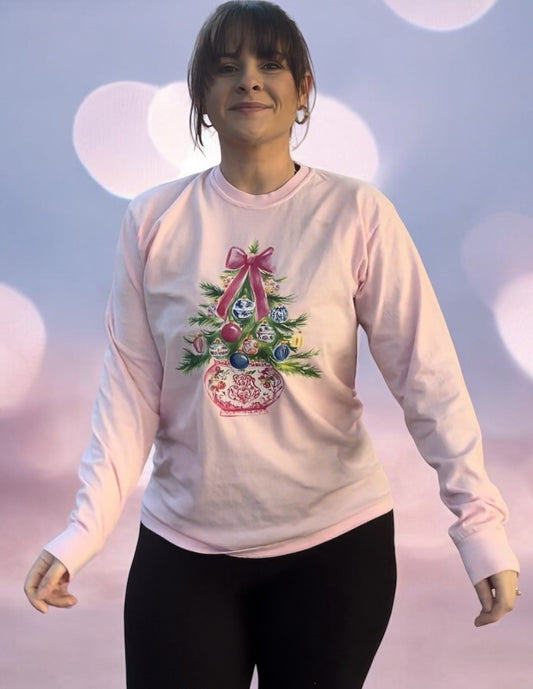 Pink Christmas Long Sleeve Tee